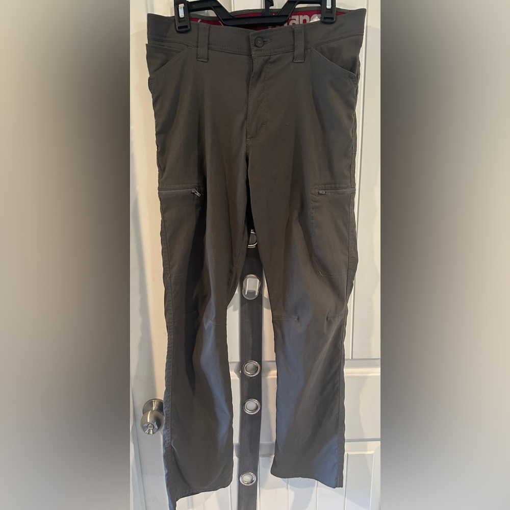 Wrangler Outdoor Mens Size 32/30 Straight Stretch Zip Cargo Gray Nylon Pants
